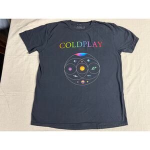 Official Coldplay Music of the Spheres 2025 Tour T-Shirt Black Large Concert Tee